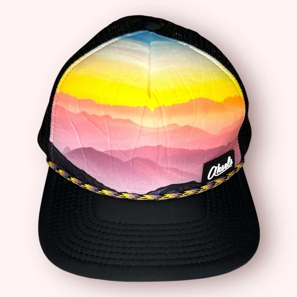 Colorful Gradient Snap Back Baseball Cap Trucker Hat